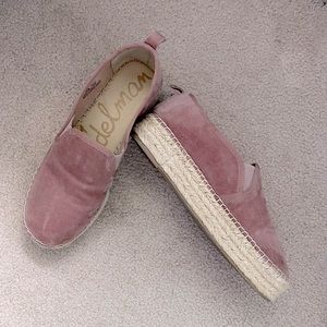 Sam Edelman Carrin Pink Suede Platform Espadrilles